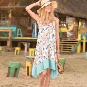 Sundance Blue Floral Silk Dress M